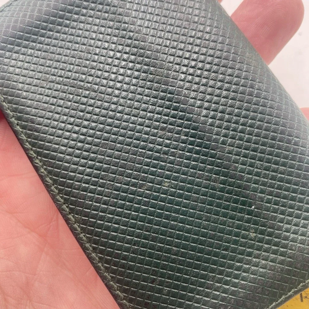 BOTTEGA‎ VENETA Green Intrecciato Leather Mens Bifold Wallet Italy Card SEE PICS